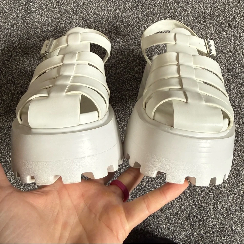 Steve Madden Monti Platform Fisherman Sandal white size 7.5 - Picture 5 of 8